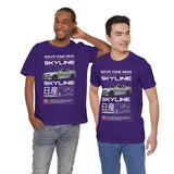 Japanese Performance Coupe Skyline Inspired Unisex Streetwear Tee High Speed Racing Car Graphic Shirt JDM Culture Drift Style Automotive Art Design For Car Lovers Urban Fashion