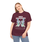 Neo Invaders Futuristic Holographic Graphic Unisex Heavy Cotton Tee Bold Sci Fi Cyberpunk Streetwear Statement T Shirt