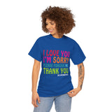 Ho’oponopono Unisex T Shirt Healing Affirmation Tee Spiritual Gratitude Mindfulness Inspired Positive Energy Heavy Cotton Graphic Top