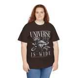 Universe Is Wide Graphic Unisex Heavy Cotton Tee Cosmic Galaxy Butterfly Space Streetwear T Shirt