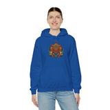 Balinese Barong Mask Unisex Hoodie Heavy Blend Pullover Sweatshirt Tribal Cultural Warrior Spirit Inspired Mythical Festival Graphic Streetwear