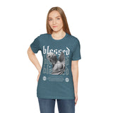 Blessed Angel Statue Graphic Unisex Jersey Short Sleeve Tee Gothic Streetwear Aesthetic Spiritual Bold Artistic Fashion T Shirt