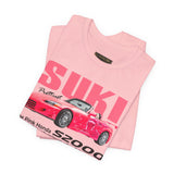 Pink Custom Roadster Blueprint Art Unisex Heavy Cotton Tee Retro Tuner Inspired Streetwear Graphic Shirt for Car Lovers and Daily Casual Wear