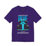 Blue Formula Race Car Graphic Unisex Heavy Cotton Tee High Speed Streetwear for Motorsport Fans and Racing Lifestyle Enthusiasts