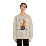 Currency Blaze Burning Money Graphic Unisex Heavy Blend Crewneck Sweatshirt Bold Streetwear Flame Cash Statement Urban Pullover