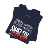 Shelby Red High Performance Muscle Coupe Blueprint Unisex Heavy Cotton Tee Retro Car Art Streetwear Gift for Gearheads Daily Wear Car Lovers Apparel