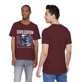 Civilization Eye Of Memory Graphic Unisex Jersey Short Sleeve Tee Futuristic Visionary Streetwear Bold Abstract Blue Eye T Shirt