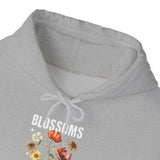 Blossoms Floral Graphic Hoodie Comfortable Unisex Sweatshirt Timeless Charm Streetwear Nature Inspired Empowerment Design Perfect Gift for Garden Lovers Friends Birthdays Cozy Days Casual Wear
