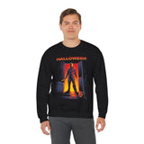 The Silent Stalker Unisex Sweatshirt Retro Horror Pullover Halloween Streetwear Cozy Fall Apparel for Spooky Nights and Fearless Style Lovers
