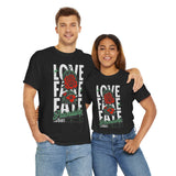 Love Fake Friendship Rose Graphic Unisex Heavy Cotton Tee Bold Statement Streetwear T Shirt Empowering Artistic Floral Design for Self Expression Perfect Gift for Friends Birthdays Parties Casual Wear