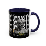 Dynasty Accent Coffee Mug 11oz 15oz Black Ceramic Mug with Roman Statue Bust and Butterfly Artwork for History Lovers and Modern Art Fans
