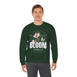 Bloom Stronger Floral Graphic Crewneck Comfortable Unisex Sweatshirt Motivational Streetwear Inspirational Empowerment Design for Self Growth Resilience Perfect Gift for Friends Birthdays Cozy Days...