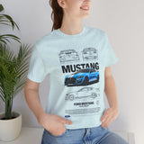 Blue Apex Muscle Coupe Blueprint Art Unisex Heavy Cotton Tee Powerful Street Machine Graphic Shirt for Car Lovers and Collectors