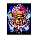 Flaming Pirate Skull Matte Vertical Poster Bold Gothic Nautical Wall Art Fiery Skull And Anchor Design For Dark Fantasy Lovers Metalcore Fans Artists And Biker Decor