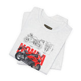 Honda CBR Superbike Blueprint Racing Motorcycle Graphic Tee Sport Bike Track Design T Shirt For Riders Speed Lovers Motorsport Streetwear Gift