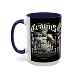 Cronus The Dark Sovereign Accent Coffee Mug 11oz 15oz Greek Mythology Statue Graphic Gothic Streetwear Bold Artistic Ceramic Cup