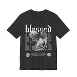 Blessed Angel Statue Graphic Unisex Jersey Short Sleeve Tee Gothic Streetwear Aesthetic Spiritual Bold Artistic Fashion T Shirt