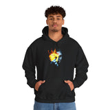 The Jocker Burning Aces Unisex Hoodie Fiery Gothic Streetwear Bold Dark Art Pullover for Risk Takers, Gamers, and Fearless Creative Souls