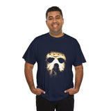 The Silent Mask Unisex Heavy Cotton Tee Horror Streetwear Mysterious Dark Graphic Halloween T-Shirt for Fearless Souls and Gothic Aesthetic Lovers
