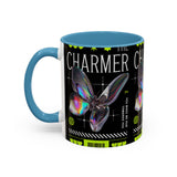 The Charmer Butterfly Accent Coffee Mug 11oz 15oz Black Two Tone Ceramic Cup Aesthetic Iridescent Butterfly Design Gift for Coffee Lovers