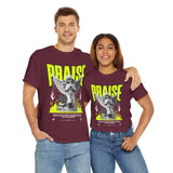 Praise Angel Statue Graphic Unisex Heavy Cotton Tee Spiritual Gothic Streetwear T-Shirt