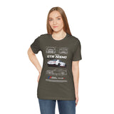 White Track Racing Blueprint Artwork Unisex Heavy Cotton Tee High Performance Inspired Streetwear Graphic Shirt For Car Lovers And Speed Enthusiasts