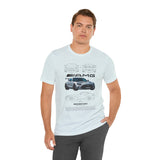 Aggressive Silver Widebody Supercar Blueprint Unisex Heavy Cotton Tee Performance Street Machine Graphic Shirt For Car Lovers And Gearheads