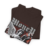 Money Bright Unisex Heavy Cotton Tee Angel Statue Graphic Gothic Streetwear Red Neon Aesthetic Artistic Fashion Statement T Shirt