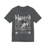 Blessed Angel Statue Graphic Unisex Jersey Short Sleeve Tee Gothic Streetwear Aesthetic Spiritual Bold Artistic Fashion T Shirt