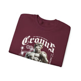 Cronus The Dark Sovereign Unisex Heavy Blend Crewneck Sweatshirt Greek Mythology Statue Graphic Gothic Streetwear Bold Artistic Pullover