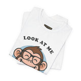 Smiling Monkey Cartoon Good Luck Design Unisex Heavy Cotton Tee Funny Cute Graphic Shirt Positive Vibes Humor Artwork Casual Wear Gift For Friends
