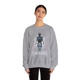 Existence Dystopian Society Cyborg Unisex Heavy Blend Crewneck Sweatshirt Futuristic Sci Fi Robotic Graphic Cyberpunk Streetwear Pullover