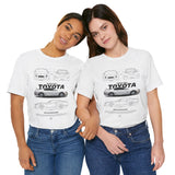 Toyota Supra Blueprint MK4 Japanese Sports Coupe Inspired Graphic T Shirt JDM Performance Streetwear Racing Culture Automotive Art Unisex Tee