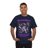 Butterfly Holographic Graphic Black Unisex Heavy Cotton bT Shirt Where Elegance Takes Flight Aesthetic Trendy Streetwear Fashion Outfit