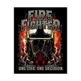 Firefighter Motivational Poster One Life One Decision Wall Art Tribute To Heroes Courage Quote Fire Rescue Design Home Decor Gift For Firefighters Gym Office Inspirational Wall Print