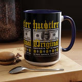 Hustler Original Money Maker Accent Coffee Mug 11oz 15oz Streetwear Bold Dollar Bill Graphic Motivational Entrepreneur Ceramic Cup