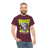 Praise Angel Statue Graphic Unisex Heavy Cotton Tee Spiritual Gothic Streetwear T-Shirt