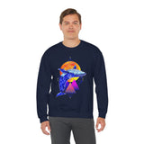 Ballena Cosmic Whale Art Unisex Heavy Blend Crewneck Sweatshirt Vibrant Geometric Ocean Design Premium Streetwear Pullover Soft Fleece Comfortable Fit Bold Marine Life Artwork Perfect Gift for Nature...
