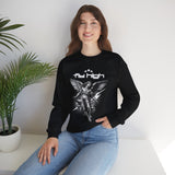 Fly High Angel Design Unisex Heavy Blend Crewneck Sweatshirt Guardian Spirit Angel Wings Spiritual Streetwear Pullover
