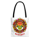 Kathakali Tote Bag Kerala Traditional Dance Art Canvas Bag Indian Culture Onam Festival Malayalam Heritage Ethnic Graphic Reusable Shopping Bag