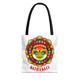 Kathakali Tote Bag Kerala Traditional Dance Art Canvas Bag Indian Culture Onam Festival Malayalam Heritage Ethnic Graphic Reusable Shopping Bag