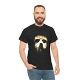 The Silent Mask Unisex Heavy Cotton Tee Horror Streetwear Mysterious Dark Graphic Halloween T-Shirt for Fearless Souls and Gothic Aesthetic Lovers