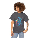 Galactic Dream Astronaut Neon Art Unisex Heavy Cotton Tee Bold Cosmic Streetwear Graphic T Shirt Vibrant Space Design Comfortable Classic Fit Everyday Wear Perfect Gift for Sci Fi Lovers and Creative Minds