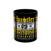Hustler Original Money Maker Accent Coffee Mug 11oz 15oz Streetwear Bold Dollar Bill Graphic Motivational Entrepreneur Ceramic Cup