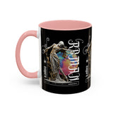 Sculptural Future Statue Art Accent Coffee Mug 11oz 15oz Greek Goddess Cosmic Abstract Splash Bold Artistic Streetwear Ceramic Cup