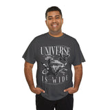Universe Is Wide Graphic Unisex Heavy Cotton Tee Cosmic Galaxy Butterfly Space Streetwear T Shirt