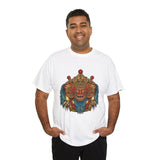 Unisex Balinese Barong Mask Graphic T Shirt Mythical Cultural Warrior Spirit Inspired Tee Tribal Festival Art Streetwear Heavy Cotton Top
