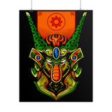 Cell Samurai Matte Vertical Poster Futuristic Japanese Warrior Wall Art Neon Cyberpunk Anime Decor For Gamers Tattoo Studios Living Rooms And Modern Home Interiors