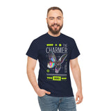 The Charmer Unisex Heavy Cotton Tee Futuristic Butterfly Graphic Streetwear Neon Cyber Aesthetic Artistic Fashion Statement T Shirt