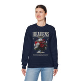 Heavens Hallucinations Crewneck Comfortable Unisex Heavy Blend Sweatshirt Artistic Streetwear Bold Floral Graphic Design for Self Expression Perfect Gift for Friends Birthdays Cozy Days